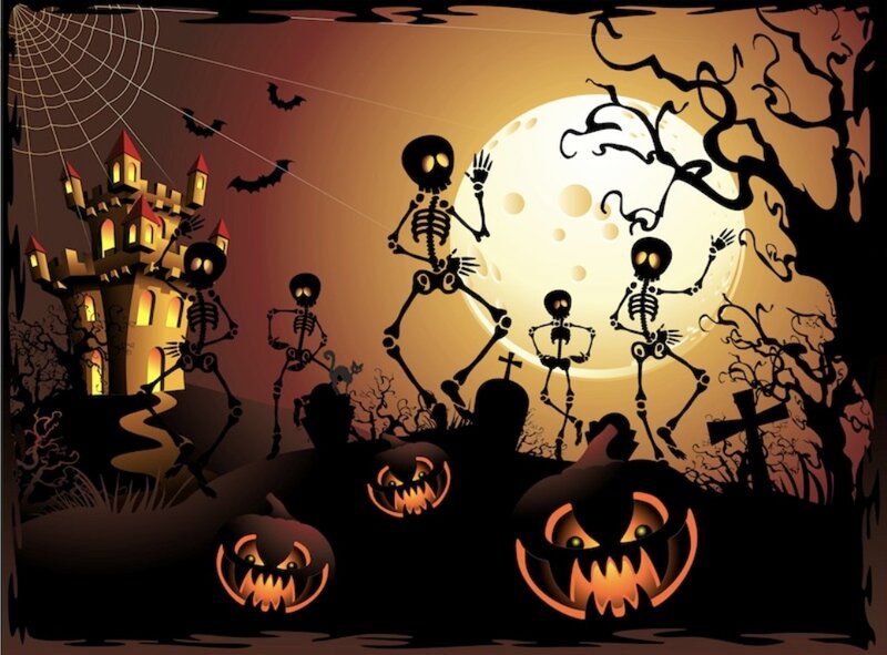 Skeletons Dancing at Night