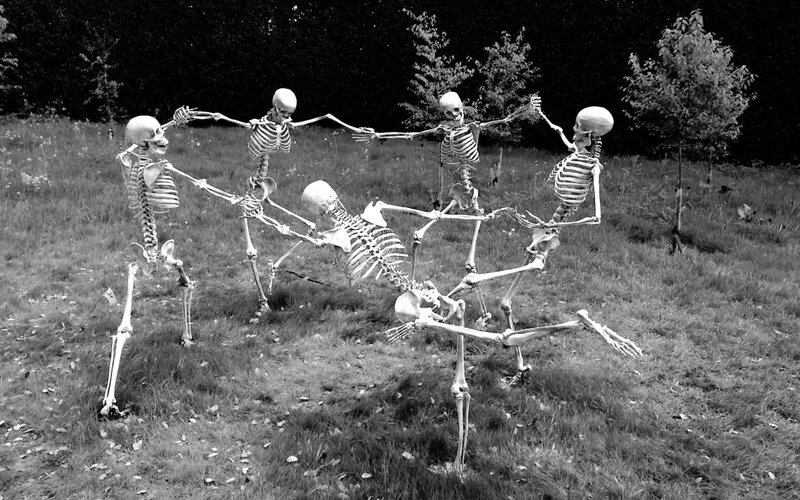 Skeletons Dancing in Field