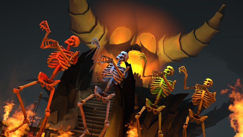 Skeletons Dancing on Stairs