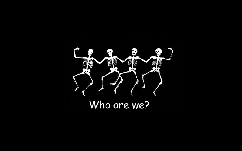 skeletons dancing together