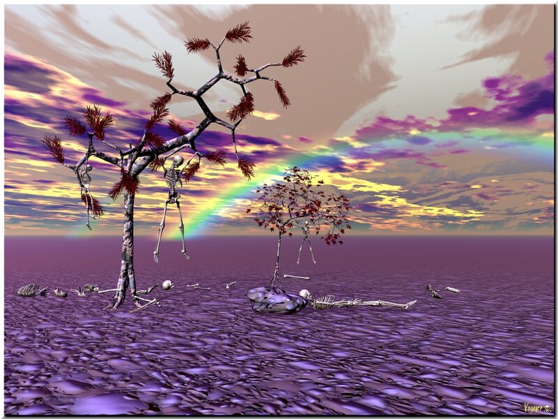 Skeletons in Barren Landscape