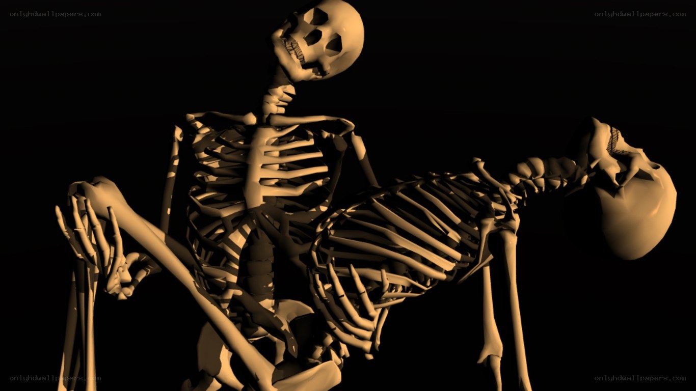 skeletons in intimate pose
