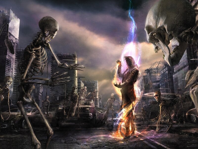 Skeletons in Ruined City — Purple