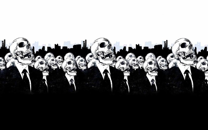 skeletons in suits