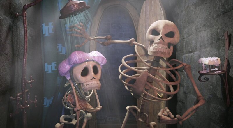 skeletons in the shower