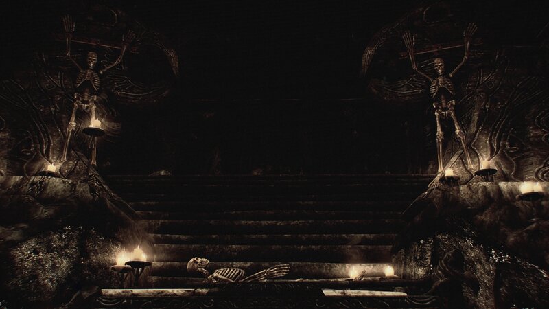 Skeletons on Stone Stairs