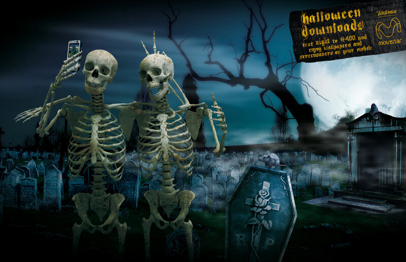skeletons taking a selfie