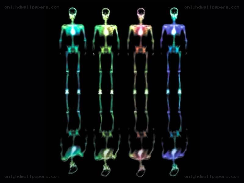 skeletons with glowing chakras