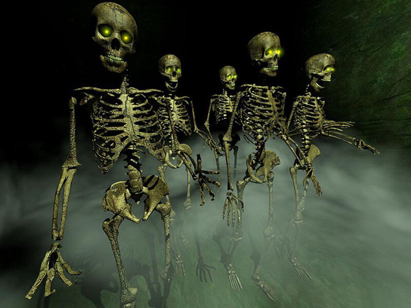 Skeletons with Glowing Eyes