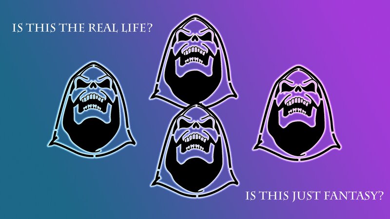 Skeletor faces on gradient