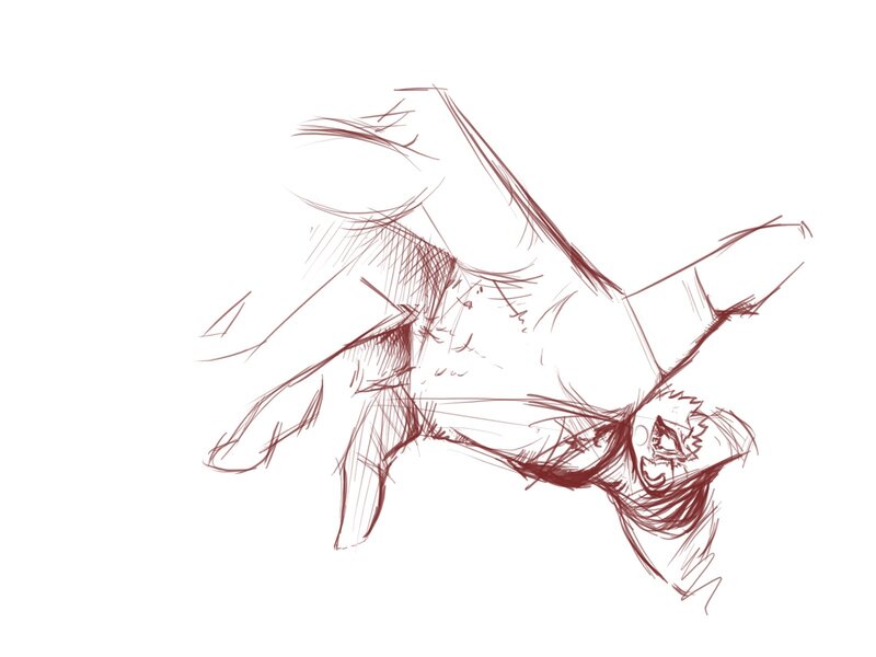 sketch of a character in motion