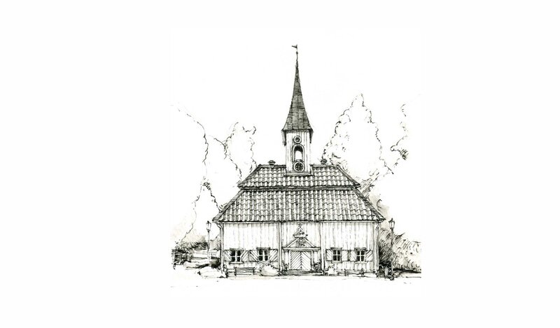 sketch of a church