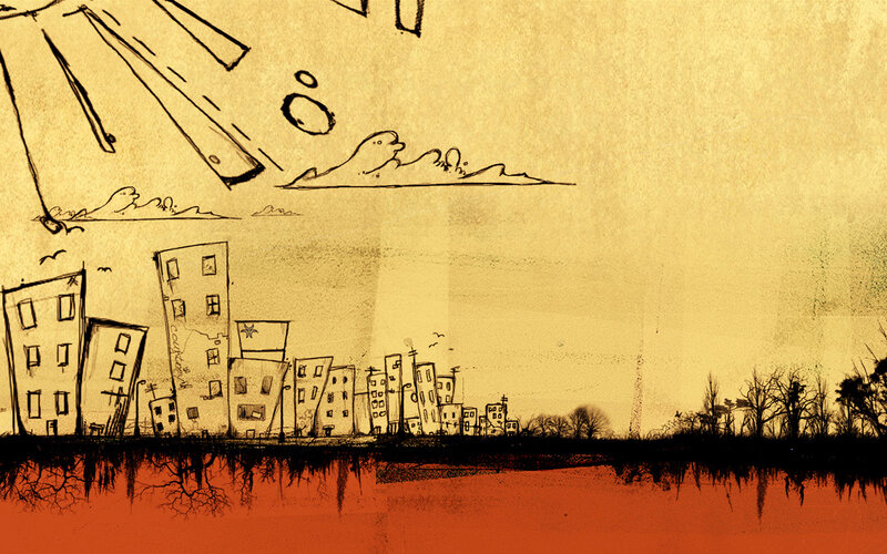 sketch of a cityscape