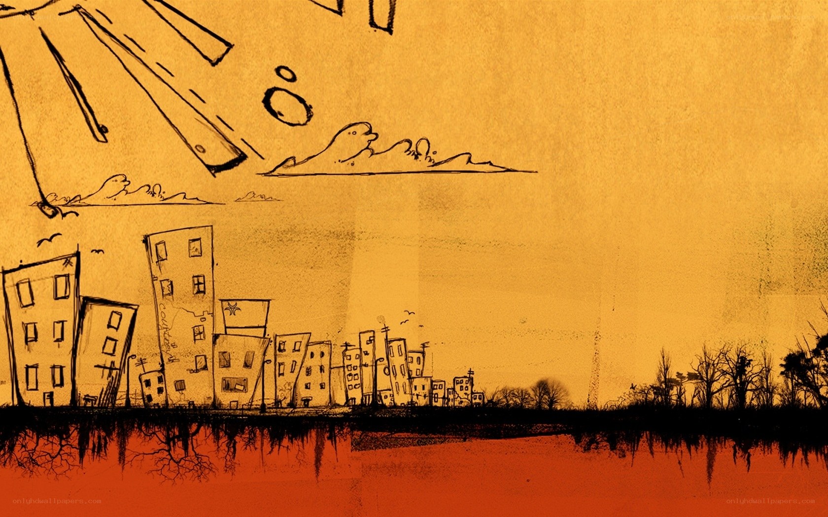 sketch of a cityscape