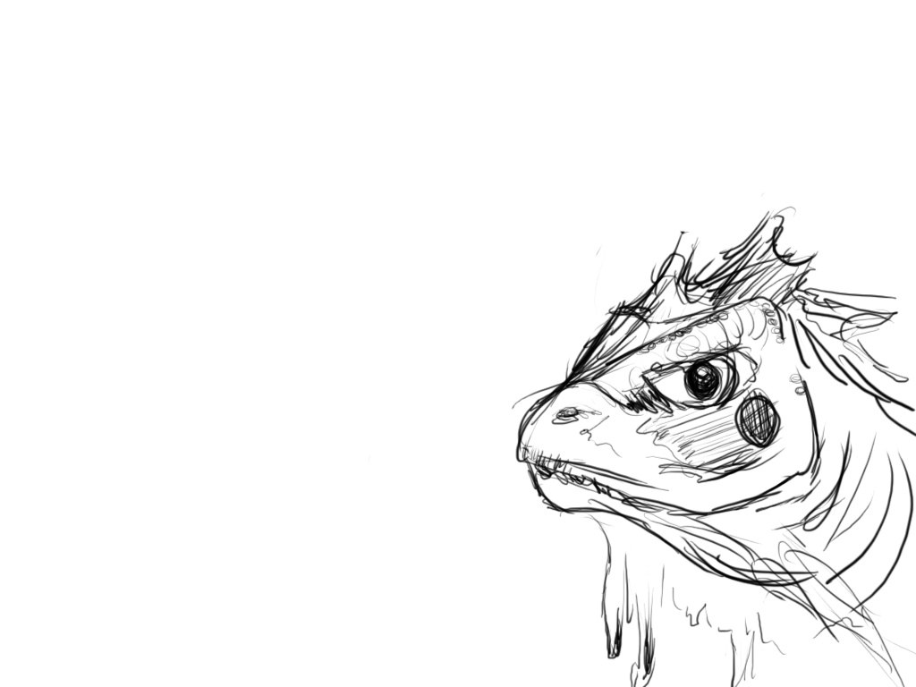 sketch of a creature head