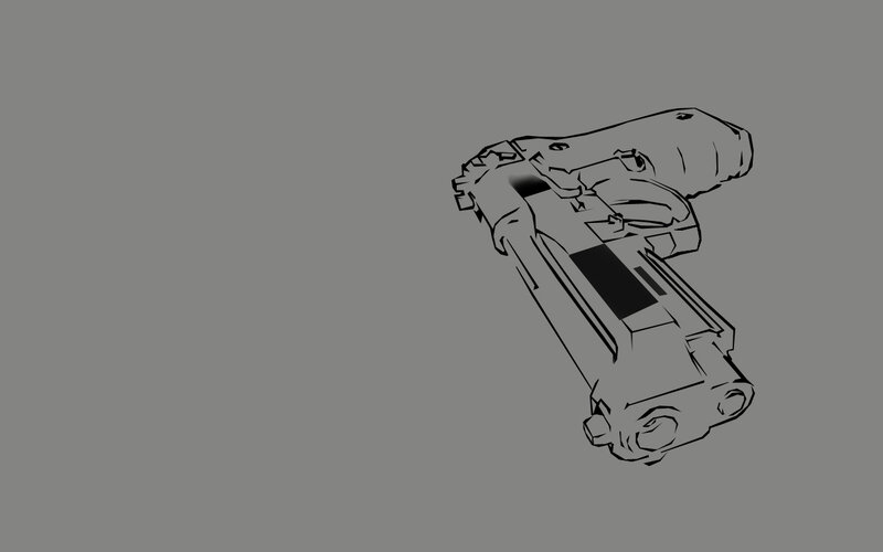 sketch of a handgun