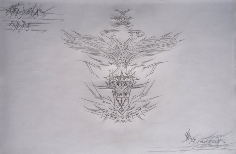 sketch of a heraldic emblem