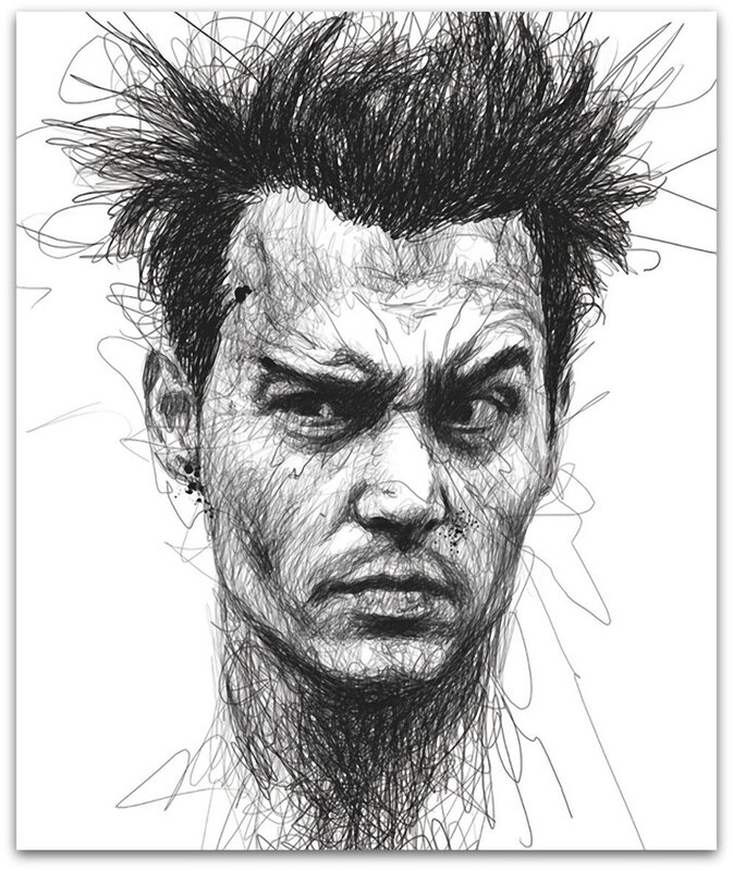 sketch of a man's face