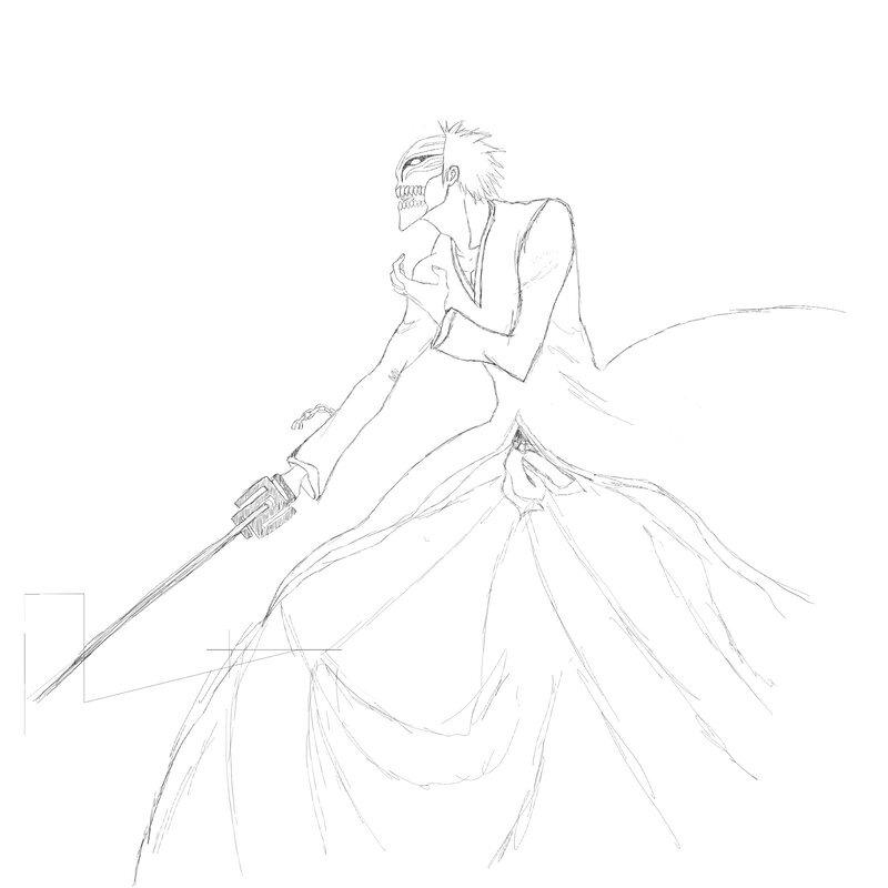 sketch of a masked warrior