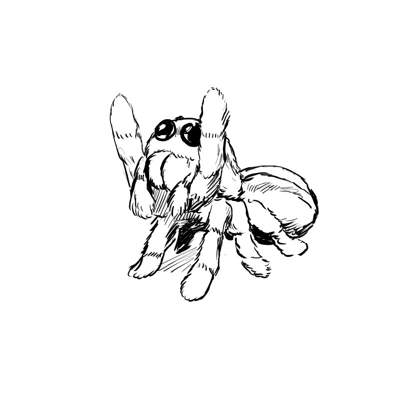 sketch of a spider-like creature