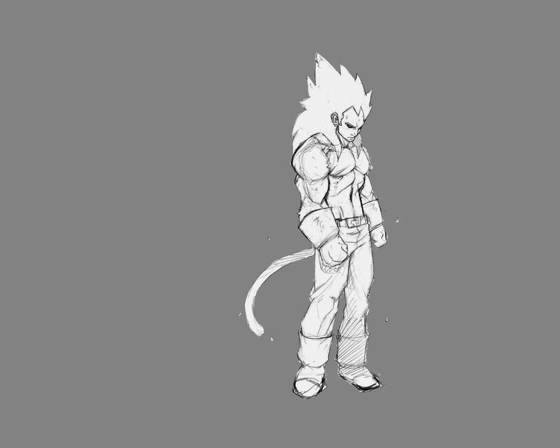 sketch of a warrior character