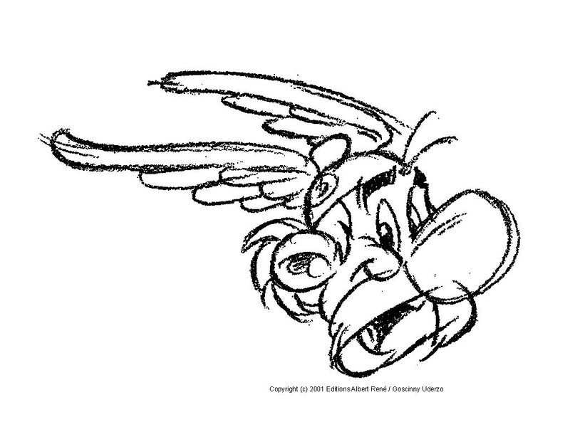 sketch of a winged character