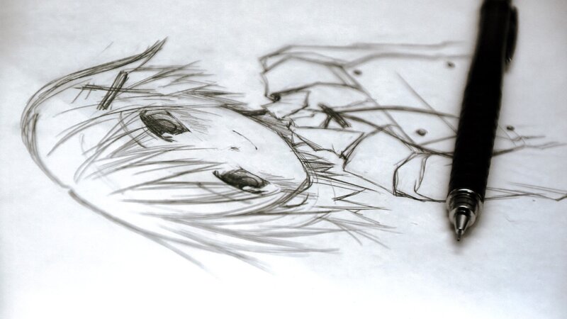sketch of anime character