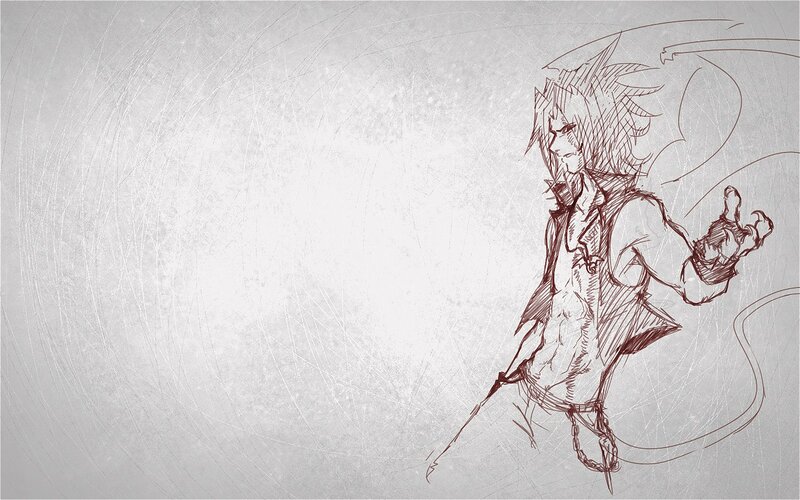 sketch of anime character
