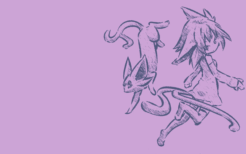 sketch of characters running