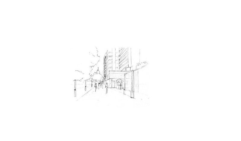 sketch of city street