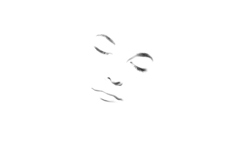 sketch of closed eyes
