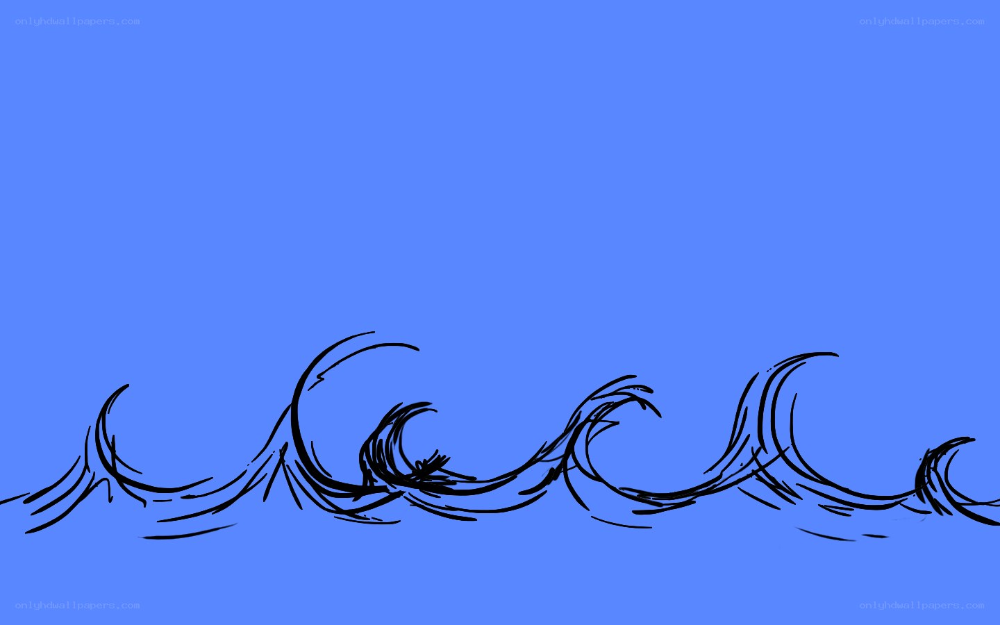 sketch of ocean waves