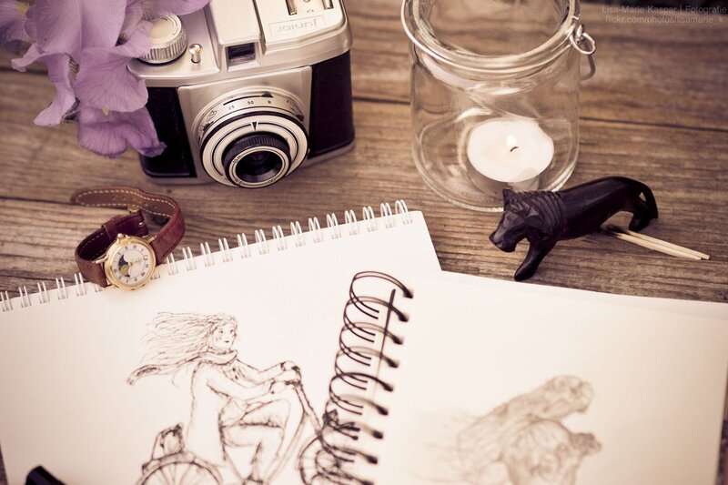 Sketchbook with Drawing — Brown