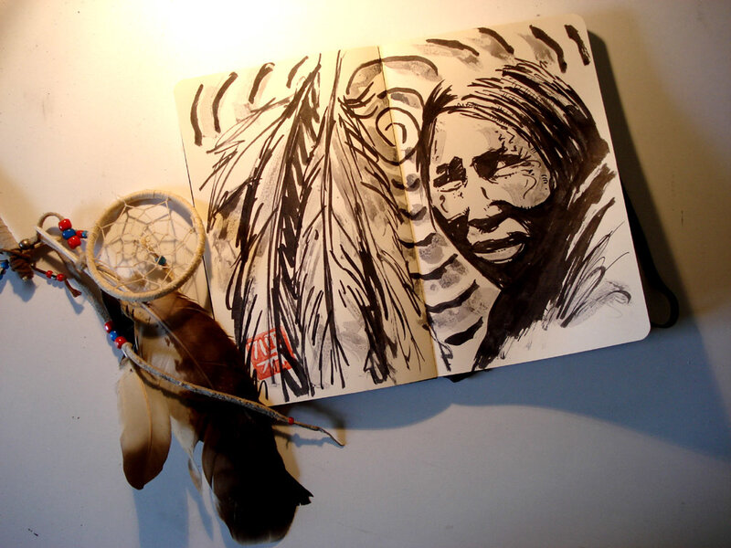 Sketchbook with Drawing
