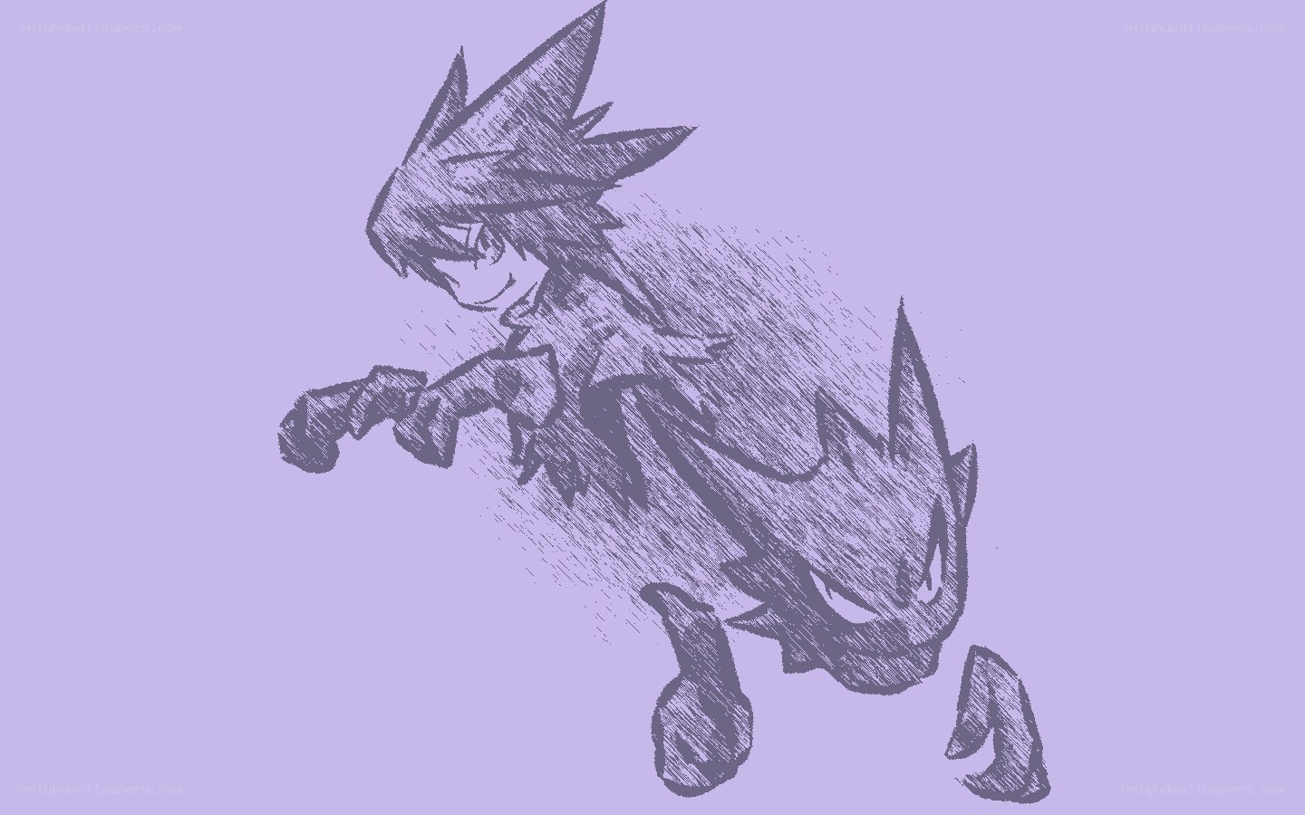 sketched character running