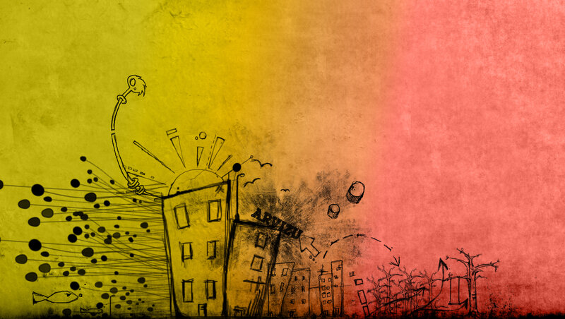 Sketched Cityscape Explosion