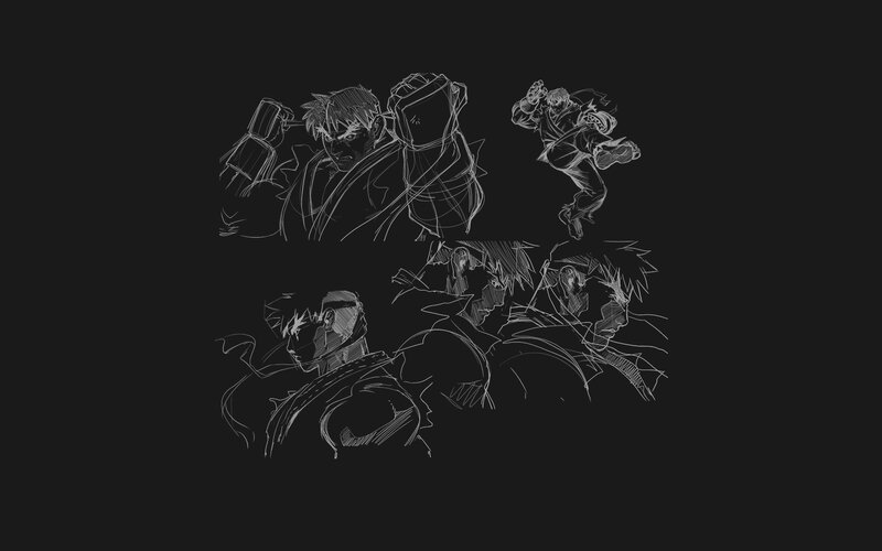 sketches of fighting game characters
