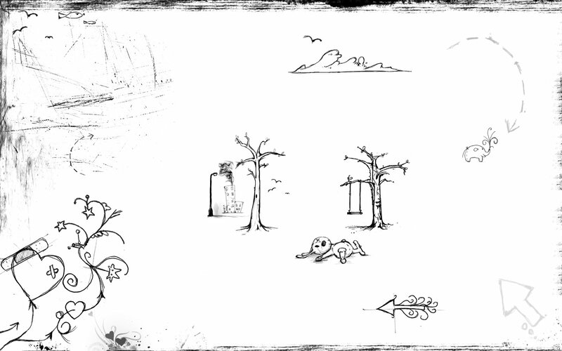 sketchy map with various scenes