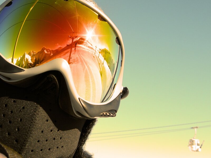 Ski Goggles on Snow