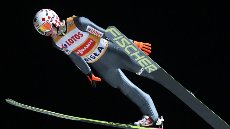 Ski Jumper in Mid-air — Black