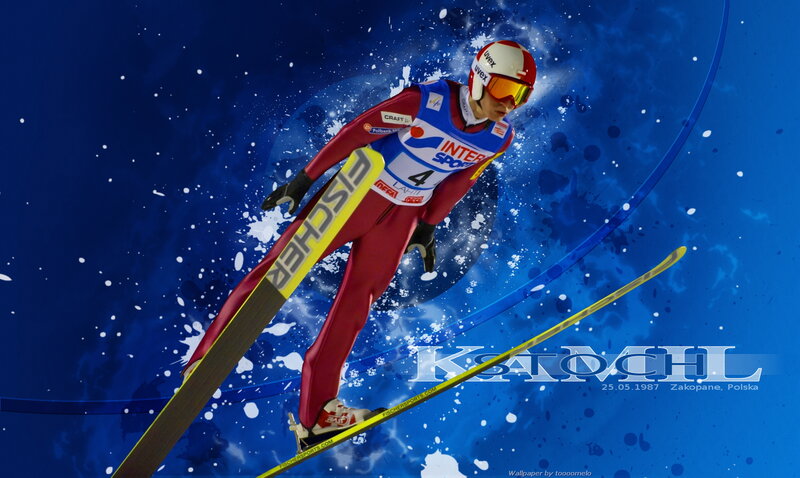 Ski Jumper in Mid-air — Blue, Dynamic