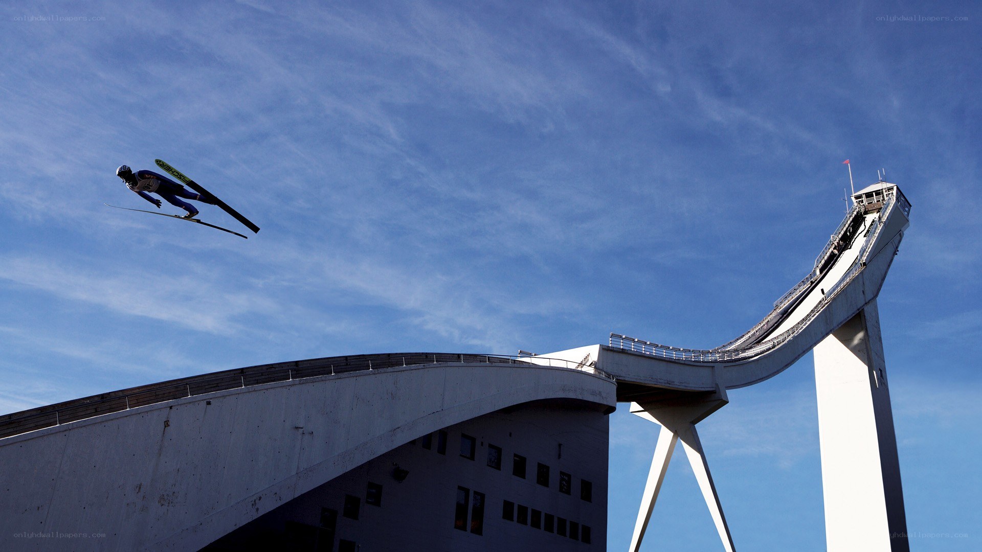 ski jumper in mid-air