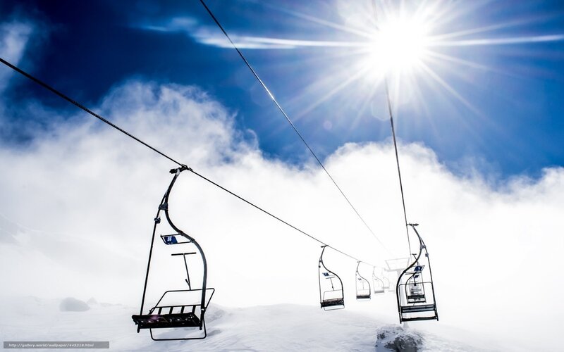 Ski Lift Chairs — Blue, Dramatic