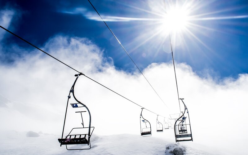Ski Lift Chairs — Blue