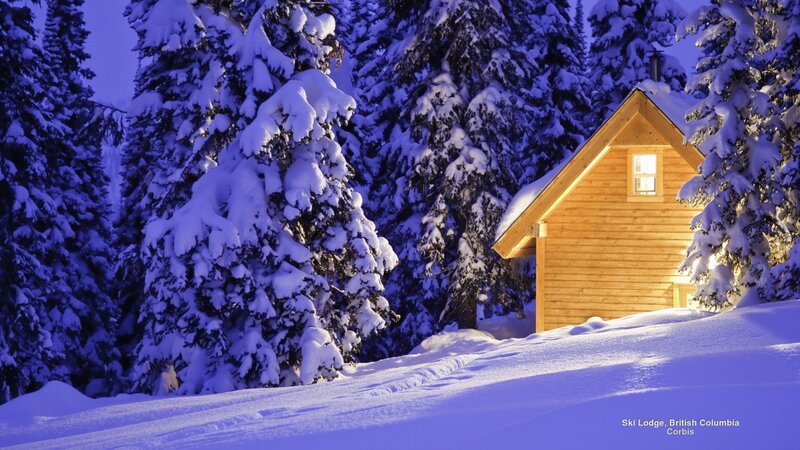 Ski Lodge in Snow