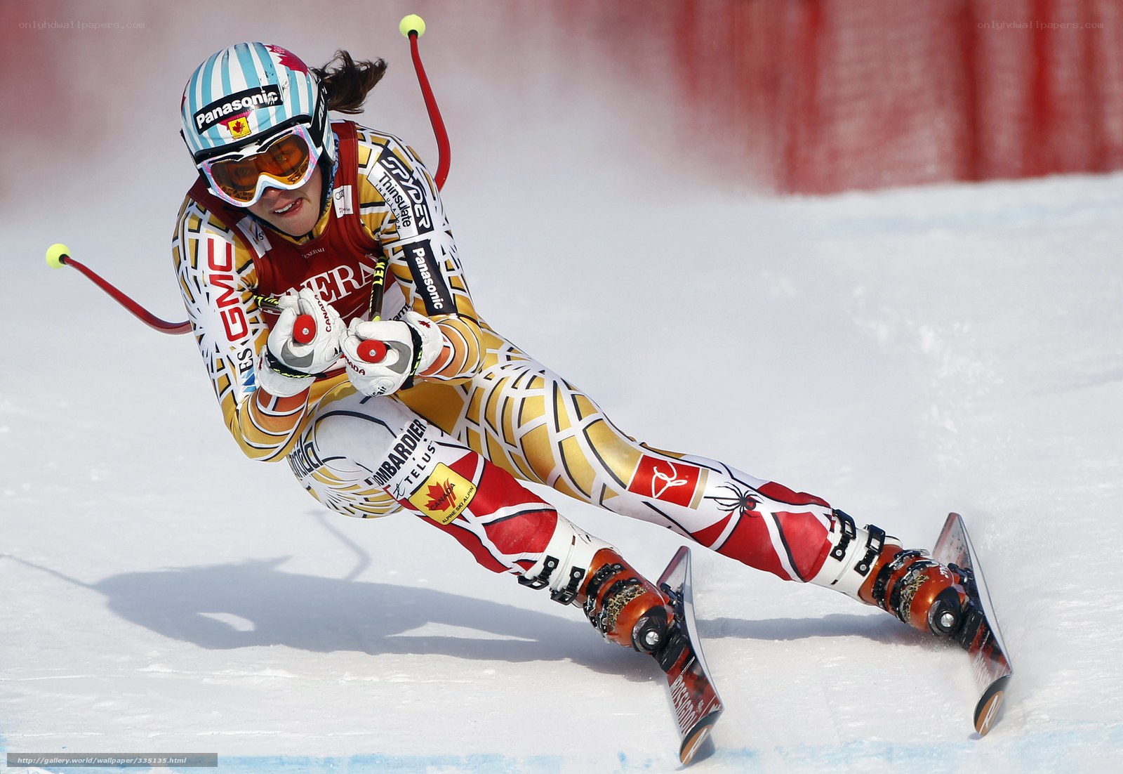 Ski racer in action