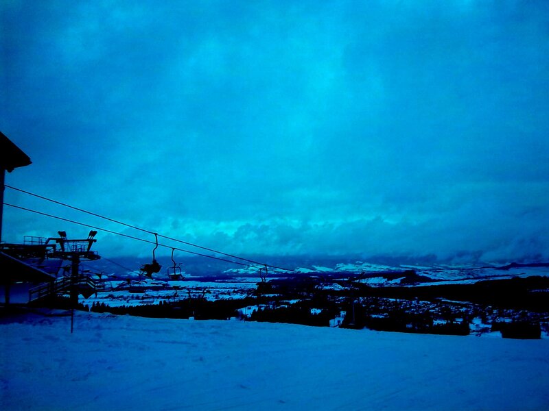 Ski resort at dusk