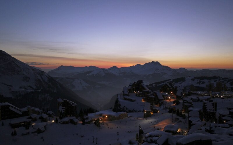 Ski Resort at Dusk — Purple, Serene