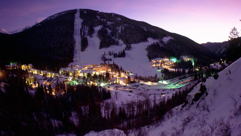 Ski Resort at Dusk — Purple