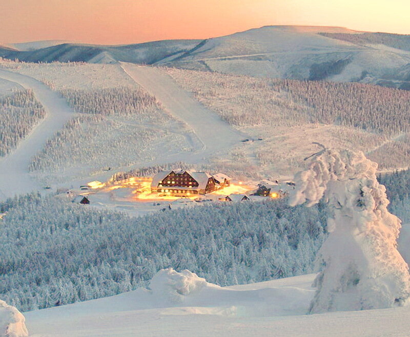 Ski Resort at Sunset